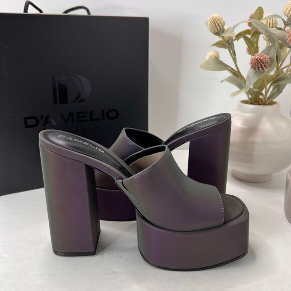 D'Amelio Ravina Multi Reflective Platform Chunky Heel Women 7.5M Tried On - Picture 7 of 11